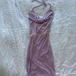 Oh Polly Dali Lilac cowl neck dress